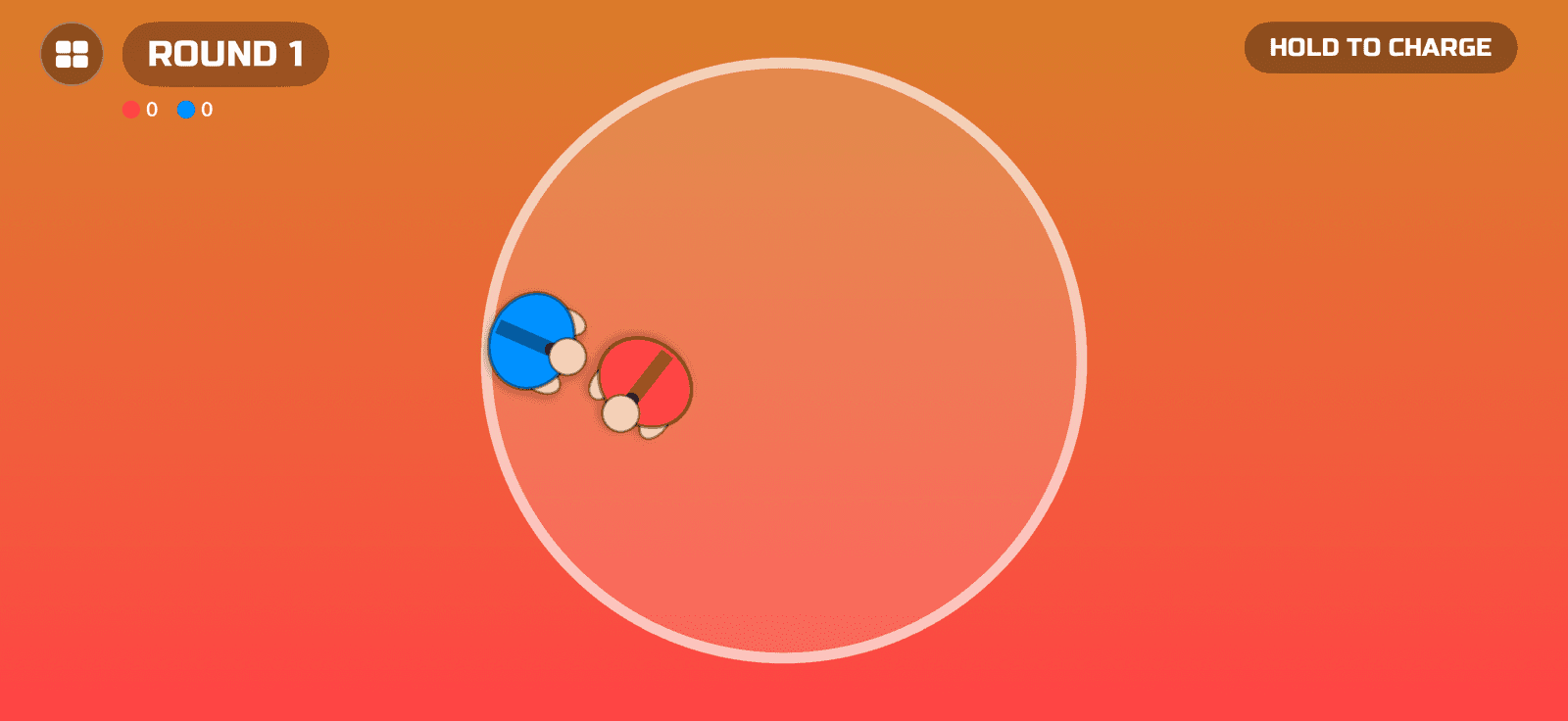 Sumo Smash gameplay — two wrestlers facing off inside a ring